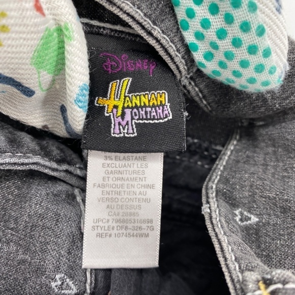 Disney Hannah Montana Jeans Girl's 12 Mid Rise Black Love Heart Denim Stretchy - Picture 13 of 16